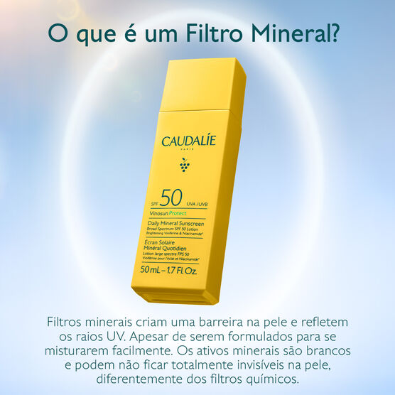Protetor Solar Mineral Iluminador Caudalie Vinosun FPS 50